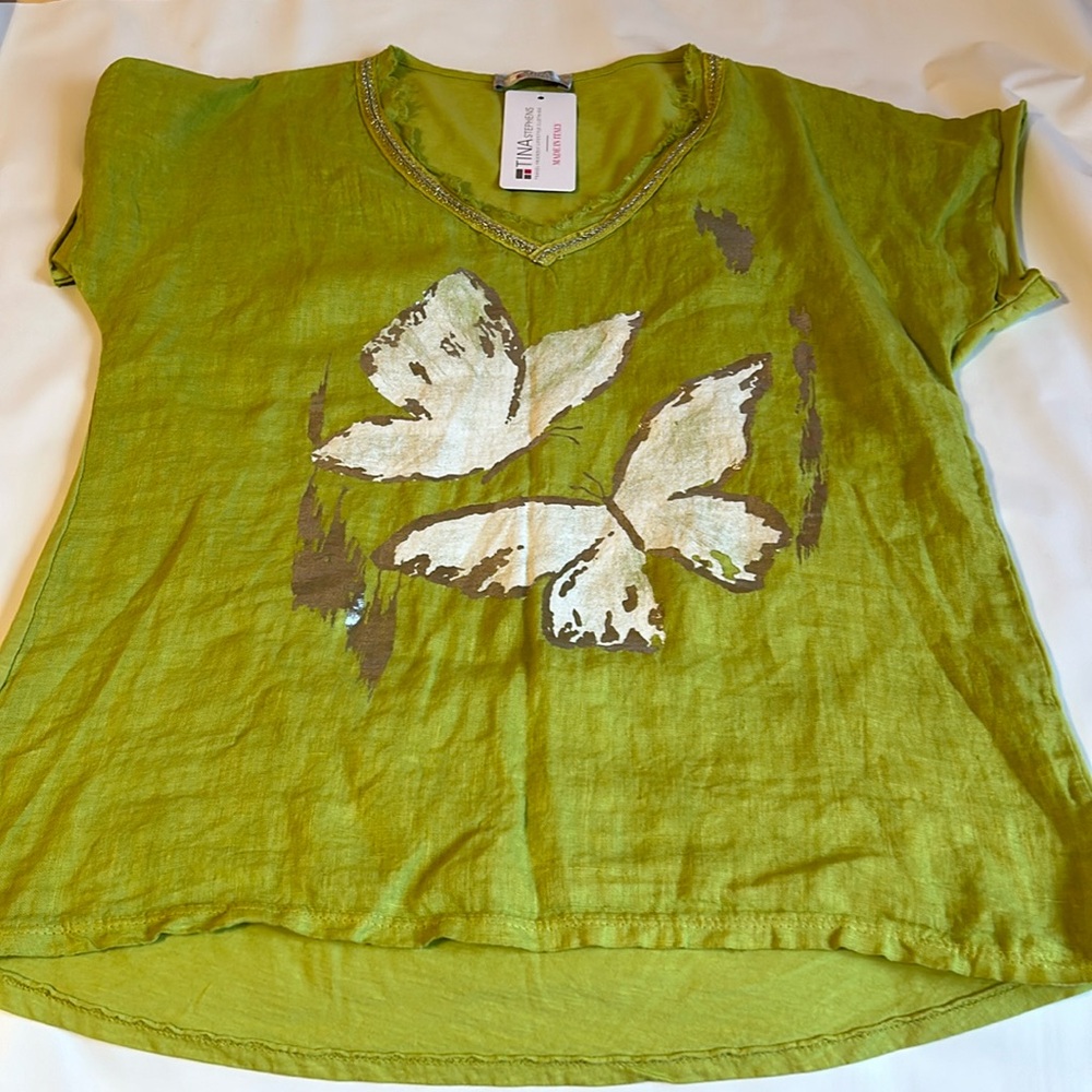 NWT Italian linen top